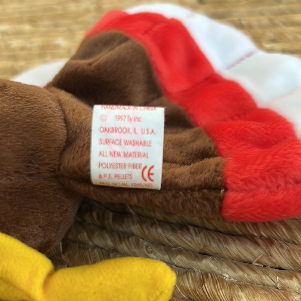 🦃 TY Beanie Baby "Original" GOBBLES the Turkey. Rare / Retired. Vintage. NWT. - Picture 6 of 8